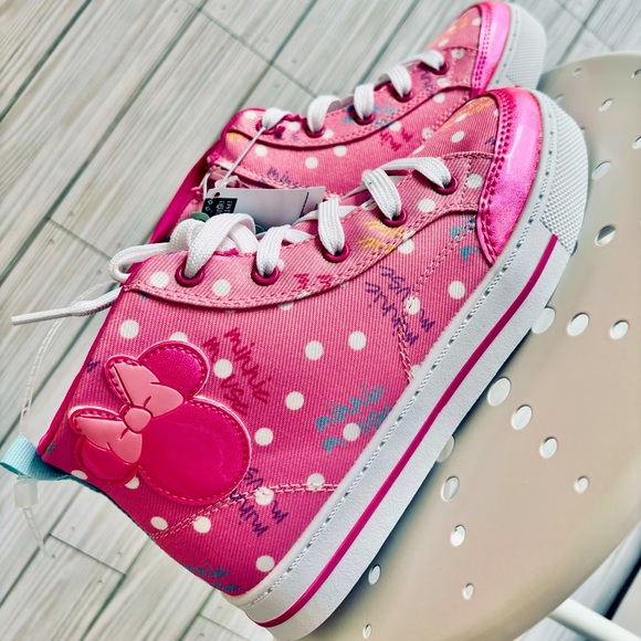 🆕 Disney Ltd Ed. Hot Pink Minnie Mouse Bow Icon Zip-Side High-Top Sneakers - Picture 14 of 14